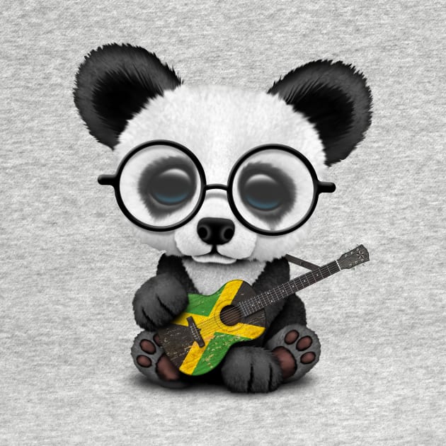 Baby Panda Playing Jamaican Flag Guitar by jeffbartels